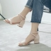 Giữa với đôi dép mềm mại nữ sinh viên mùa hè phiên bản Hàn Quốc hoang dã dày với hương vị Hong Kong retro từ khóa sang trọng với giày buổi tối dép đế xuồng Sandal