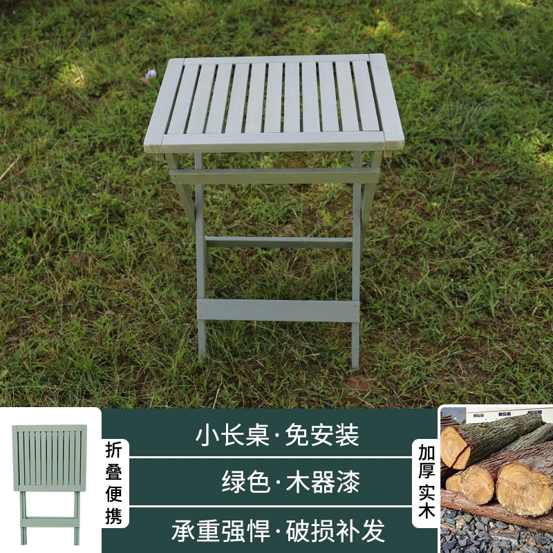 Bàn ghế gấp cho căn hộ nhỏ, bàn ăn ban công kết hợp gỗ nguyên khối đơn giản, bàn quầy di động đơn giản 