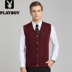 Playboy mùa thu và mùa đông new England nam đan vest V-Cổ cardigan vest gà tim cổ áo kinh doanh bình thường vest Dệt kim Vest