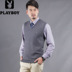 Playboy nam vest mùa xuân và mùa thu phần mỏng ấm v-cổ áo len nam áo len giản dị của nam giới áo sơ mi Dệt kim Vest
