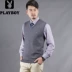 Playboy nam vest mùa xuân và mùa thu phần mỏng ấm v-cổ áo len nam áo len giản dị của nam giới áo sơ mi áo len kiểu hàn quốc Dệt kim Vest