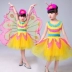 Hiệu suất của trẻ em quần áo bướm côn trùng bay trang phục cô gái nhảy quần áo trẻ em cánh quần áo trẻ em cho thấy váy trang phục biểu diễn đẹp Trang phục