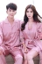 Hàn quốc phiên bản của cặp vợ chồng đồ ngủ của phụ nữ dài tay lụa mùa xuân và mùa thu của nam giới đất băng lụa áo ngủ nightdress hai mảnh phù hợp với dịch vụ nhà Cặp đôi