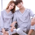 Các cặp vợ chồng Nam Giới và Phụ Nữ Đồ Ngủ Mùa Hè Dài Tay Áo Quay Lụa Hàn Quốc Ice Silk Mùa Xuân và Mùa Thu XL Dịch Vụ Nhà Bộ đồ pijama nữ Giống cái