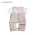 Tong Tai Kai Kai mở áo khoác jumpsuit trẻ sơ sinh chàng trai và cô gái bé mùa hè ngắn tay romper cotton nửa tay áo robe bodysuit cotton cho bé Áo liền quần