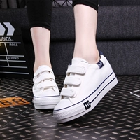 New low-cut bên trong tăng Hàn Quốc phiên bản của giày có đế dày giày nữ Velcro giày trắng khóa giản dị giày của phụ nữ sinh viên giầy bốt nữ