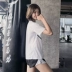 QTS thể thao mùa hè ngắn tay T-Shirt nữ lưới khô nhanh quần áo nửa tay thở lỏng giảm béo chạy yoga tập thể dục áo sơ mi
