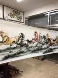 Бесплатная доставка Огромная китайская живопись Цветные лошади, восемь лошадей на успех, восемь матума живопись рисовать чернила рисовать и живопись и живопись