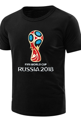 2018 World Cup t-shirt ngắn tay Nga Đức Brazil jersey đồng phục linh vật bóng đá kỷ niệm áo tuỳ chỉnh áo thun thể thao nam Áo phông ngắn
