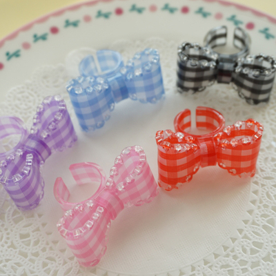 taobao agent Genuine design plastic ring with bow, Lolita style, 2 carat