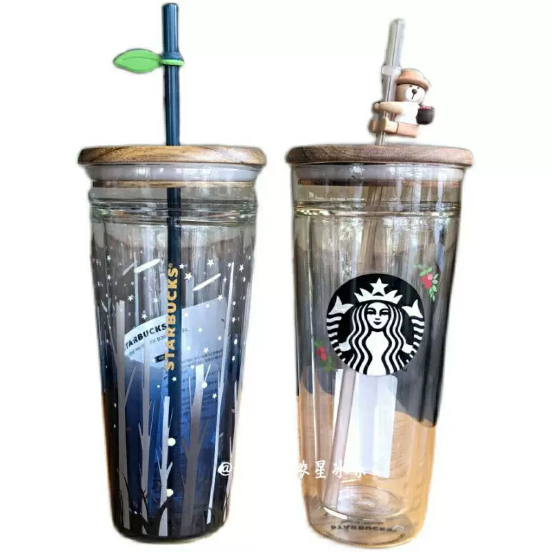 Starbucks, фуксия милый стекло с бантом с стеклом