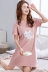 Hàn quốc phiên bản của nightdress nữ mùa hè cotton ngắn tay ngọt ngào tươi đồ ngủ nữ mùa hè dễ thương phim hoạt hình sinh viên lỏng dịch vụ nhà áo đầm mặc ở nhà Đêm đầm