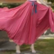 Bướm Fairy Hoa Voan Váy Dài Váy Cho Thấy Mỏng Khiêu Vũ Váy Đu quay Lớn Váy dài 540 độ ở cả hai bên