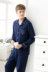 Bộ đồ ngủ mùa thu Fen Tengchun nam dài tay 100% cotton nam trung niên XL cotton mùa thu phù hợp với dịch vụ gia đình quần ngủ nam dài Nam giới