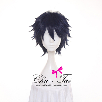 taobao agent Fairy Tail Bagre/Green Exorcist Okura Cos wigs of ink blue hair universal short hair