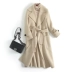 [Chống bán mùa] dài vành đai handmade Albaka alpaca hai mặt cashmere coat nữ JC-A6 áo ấm nữ Áo len lót đôi
