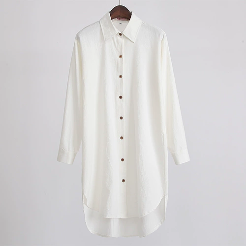 Весенняя однотонная рубашка, лонгслив, белая цветная длинная юбка, куртка, коллекция 2021, большой размер, свободный крой