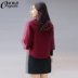 Áo len nhỏ nữ Hàn Quốc phiên bản 2018 mùa thu mới ngắn ngắn người đàn ông len gió nhỏ gió Nizi áo
