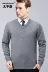 Không thể đủ khả năng bóng trung niên áo len nam v- cổ rắn màu áo len cha 40-50 tuổi mùa đông trung niên áo len dày