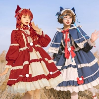 Оригинальный демисезонный утепленный лонгслив, платье, стиль Лолита, Lolita OP