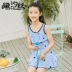 Đồ bơi trẻ em bằng lụa Cô gái Xiêm Big Boy Công chúa nhỏ Hàn Quốc Váy dễ thương Váy sọc 8045 - Bộ đồ bơi của Kid