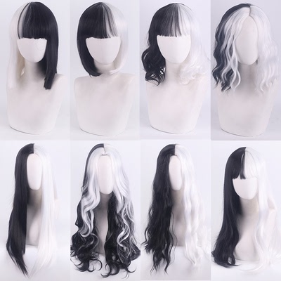 taobao agent COS wig 101 loyal dog Cruella de Vil Kuyra black and white witch short curly hair