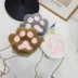 Nhật Bản dễ thương mèo vuốt Messenger túi cô gái sang trọng gấu phim hoạt hình động vật túi vai mềm em gái túi hoạt hình xung quanh