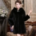 Áo khoác lông chồn nữ toàn chồn dài trung bình Áo choàng lông chồn nữ nhập khẩu - Faux Fur