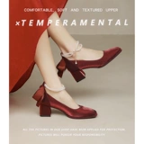 Красные свадебные туфли, белая обувь на высоком каблуке из жемчуга для невесты с бантиком