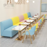 Стол магазина с молочным чаем и стул легкий роскошный стиль кофейня диван, карта, сиденье, бургер, закуски, закуски, фаст -фуд, магазин быстрого питания и стул Комбинированный сеть красный