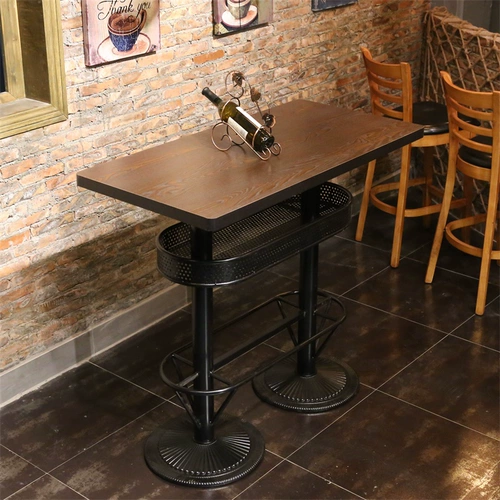 Retro Pure Solid Wood Bar Bar Bar Stool -это старый бар с высоким табуреткой, стол, стул, стул с высоким содержанием в промышленном стиле