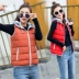 Mùa thu đông 2018 xuống áo cotton nữ phần ngắn Phiên bản Hàn Quốc size lớn Áo trùm đầu học sinh dày áo vest áo khoác nữ kaki Áo vest