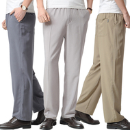 Người đàn ông trung niên của quần âu mùa hè cha mặc cao eo đàn hồi quần cộng với phân bón XL phần mỏng chín quần quần quần jogger nam
