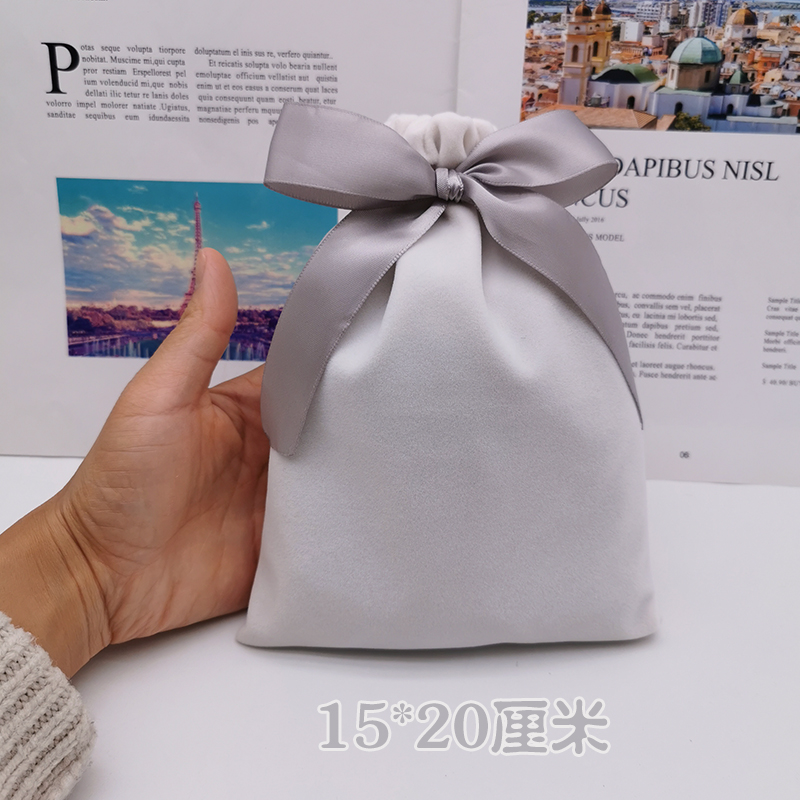15*20New products flannelette silk bag Jewelry bag  Jewellery Storage gift Small cloth bag Fascicular orifice Drawstring Blessing bag customized LOGO