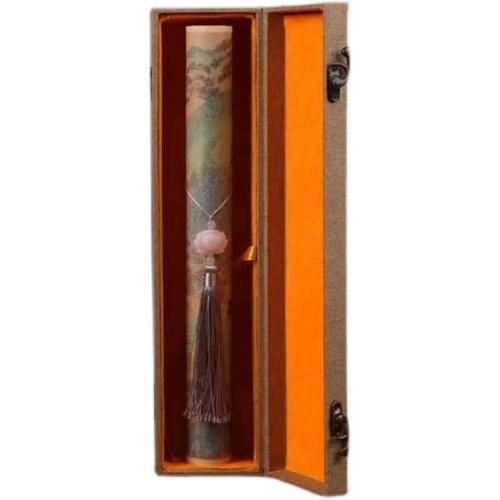 С книгой его жены Lin Jucin, красным антиквариатом, небольшой обычной написание кистей, вход каллиграфии, удар, небольшой длинный рулон Xuan Paper