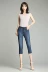 Mùa hè 2019 của phụ nữ mới đạn cao cotton cotton bảy điểm quần jean nữ cỡ lớn giặt quần mỏng thẳng - Quần jean