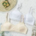 Đồ lót nữ học sinh nữ trung học mỏng bra bra bra top top không có vòng thép ngực lớn áo ngực nhỏ tụ tập vào mùa hè - Ống