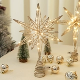 Рождественская елка верхняя звезда взрыв звезда Железное чистое полое золотое и серебряное батарея emaCon Пентагональная рождественская рождественская елка
