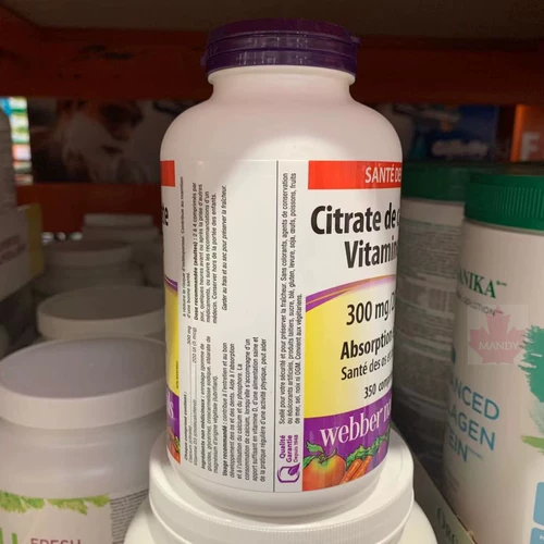 Канадская прямая почтовая рассылка взрослые Webber Calcium Citrate+D3 Calcium Citrate 350 зерна