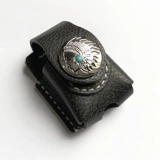 Кожаная зажигалка, бирюзовый чехол ручной работы, воловья кожа, из натуральной кожи