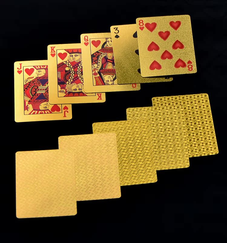 NEW 24K 999.9% Karat Gold Foil Poker Playing Card Casino Style Deluxe ...