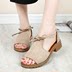 2018 mùa hè mới phong cách dép giày của phụ nữ với phía trước và phía sau cáp treo với mở ngón chân Hàn Quốc phiên bản của dày với một từ khóa với màu rắn Sandal