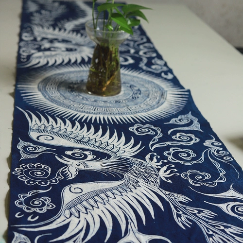 Shuijiafang Miao, Maju Dye Guizhou Handicrafts, растения синий краситель Phoenix Auspicious Table Flag мебель мебель