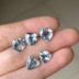 Tự nhiên Brazil Boutique Aquamarine Naked Stone Square Heart hình Drop Drop Full Body Full Fire Inlay Ring Mặt dây chuyền - Nhẫn nhẫn vàng nữ Nhẫn