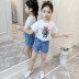 Quần short bé gái denim 2019 đầm mới mùa hè cho bé lớn mùa hè trẻ em phiên bản Hàn Quốc mặc quần lửng nóng bỏng hoang dã - Quần jean Quần jean
