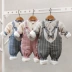 Bộ đồ yếm cotton mỏng cho bé mùa thu đông cotton 6 tháng 8 Bộ đồ liền thân cho bé - Áo liền quần