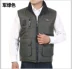 Mùa thu hai bên mặc cotton mỏng trung niên nam vest vest vai túi móc áo vest cá chụp ảnh du lịch áo ấm nam mùa đông Áo vest cotton