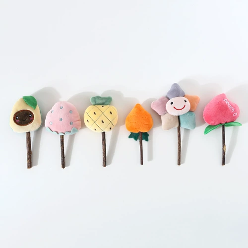 Плюшевый прорезыватель, интерактивная мятная милая игрушка, фруктовая клубника, домашний питомец, кот