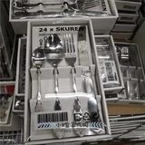 [Ikea Ikea Homency Puckesing] Skaln Metal Tableware 24 наборы западных пищевых ножей ложки вилки