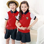 Trẻ em phù hợp với đồng phục tiểu học phục vụ lớp hè 17 mới Anh đại học gió mẫu giáo quần áo mùa hè đỏ - Đồng phục trường học / tùy chỉnh thực hiện
